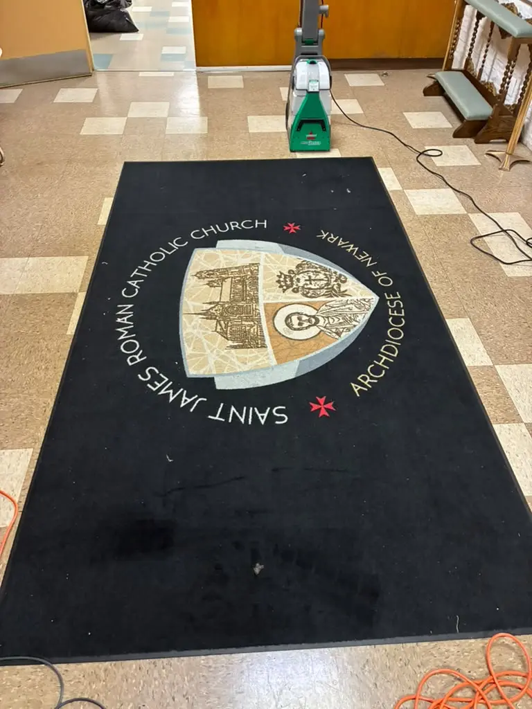 Commercial entry rug before KC Pro Cleaning service